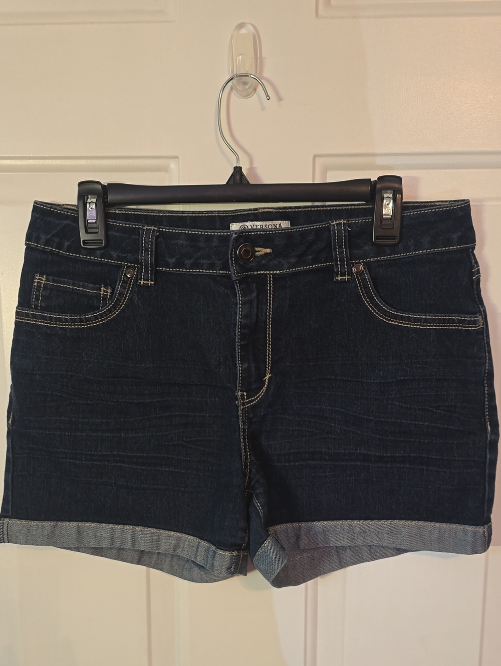 Versona Dark Indigo Cuffed Denim Shorts